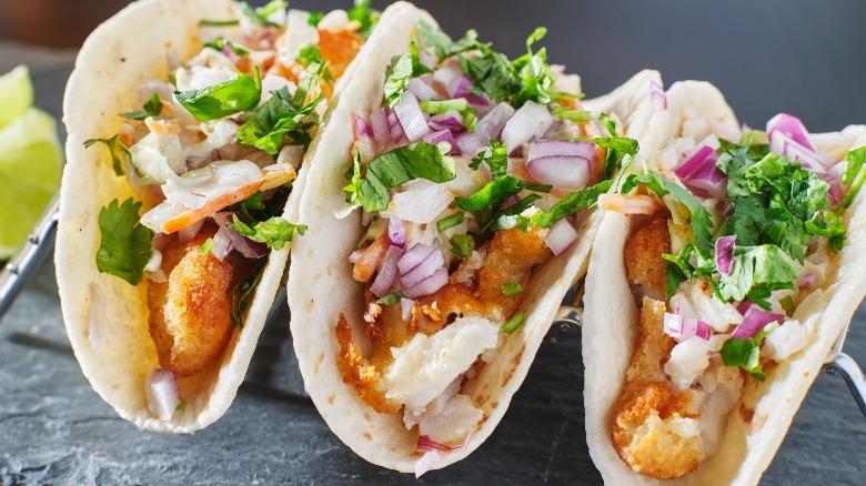 three fish tacos