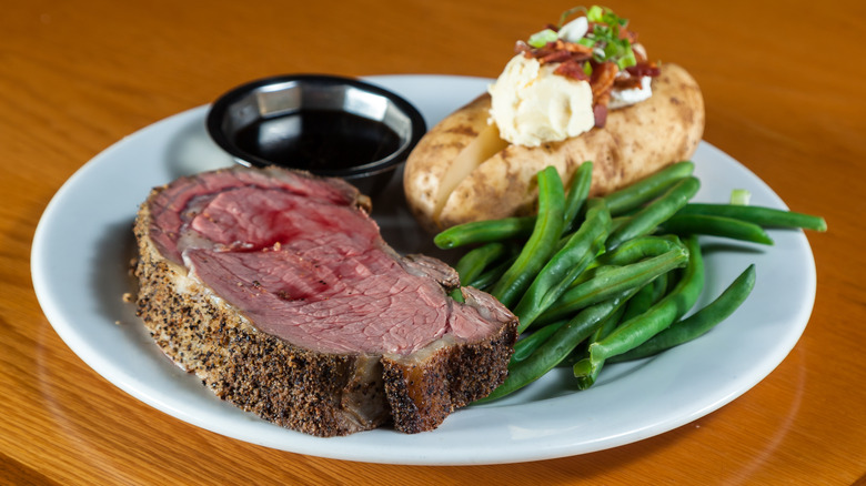 prime rib with sides