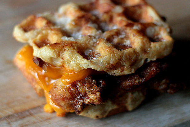 Fried Chicken and Waffle Grilled Cheese