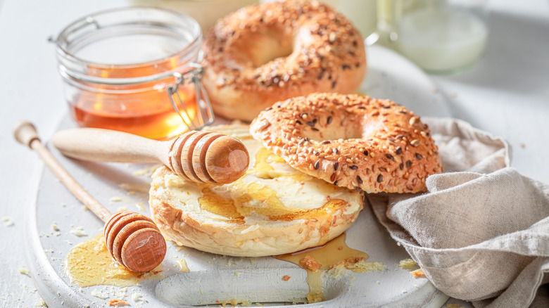 Bagels and honey