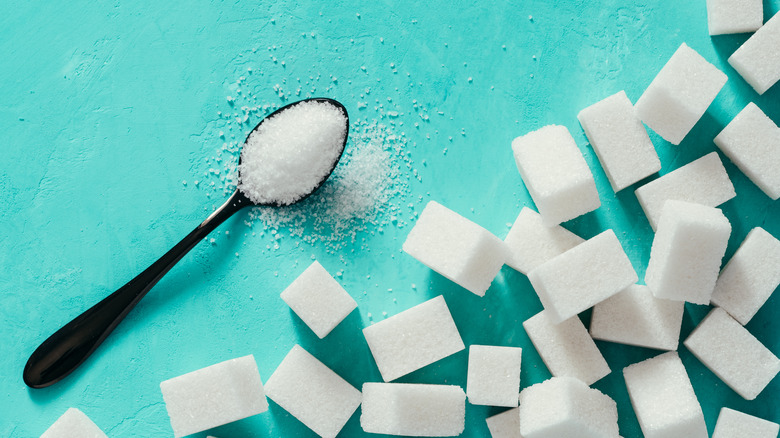 sugar cubes and granulated sugar