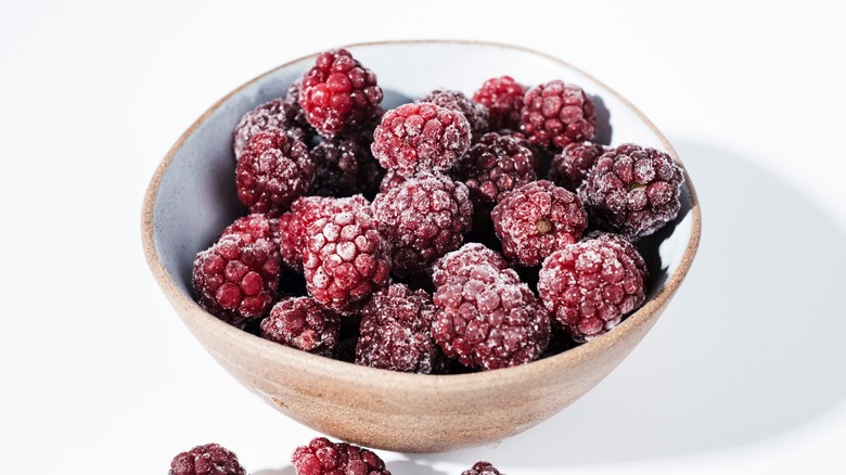 Bowl of frozen berries