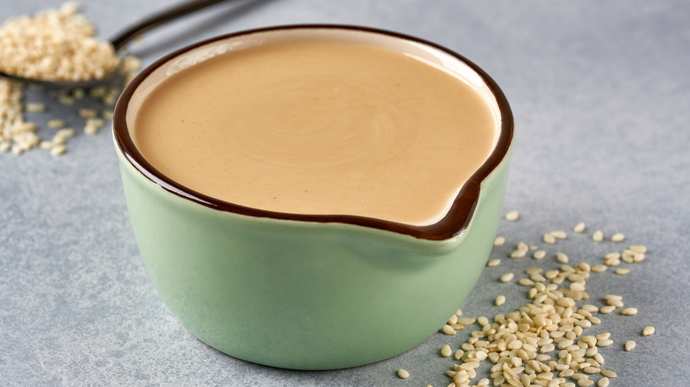 Bowl of tahini sauce