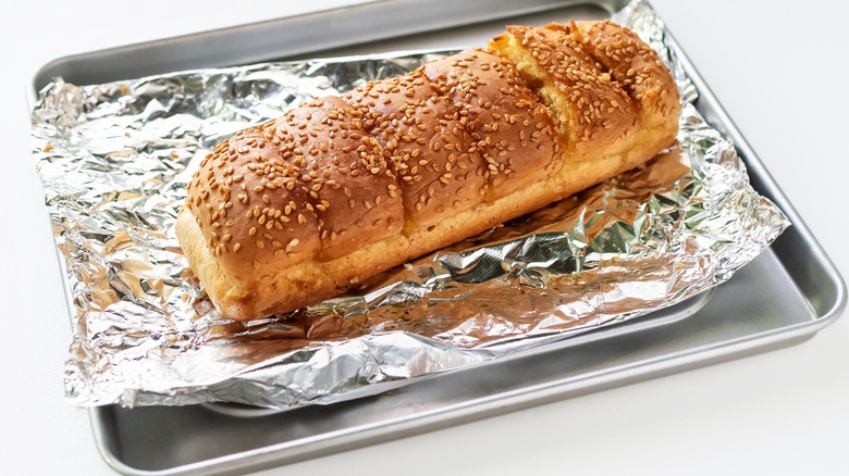 Bread on tin foil