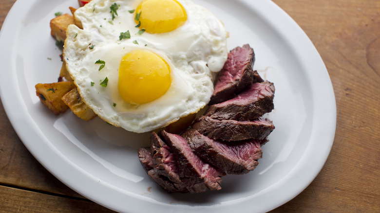 Steak and eggs