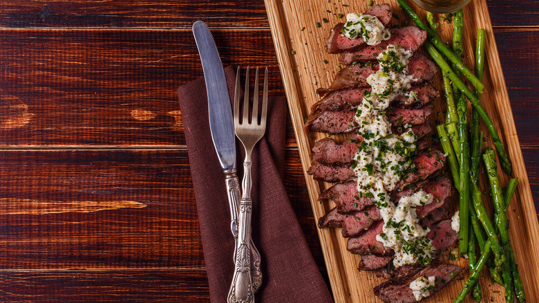 Steak with blue cheese