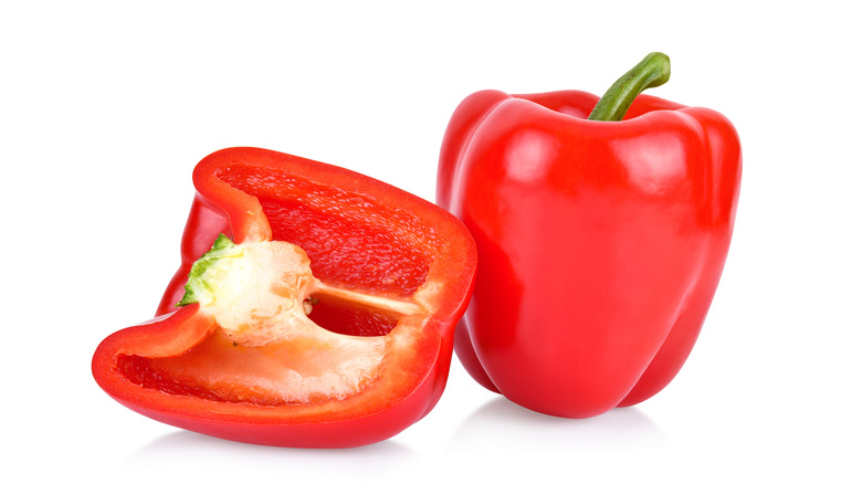 Cut red bell pepper