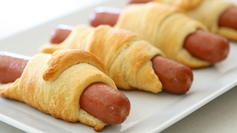 Wrapped crescent roll hot dogs