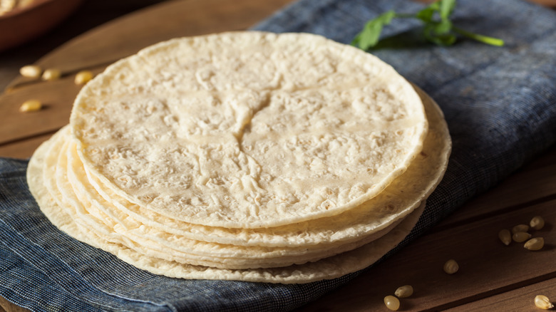 Stack of soft tortillas