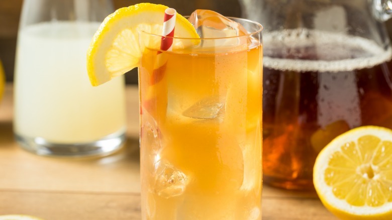 Iced tea with lemonade in a glass