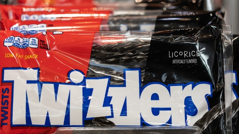 Closeup of Twizzlers in bag