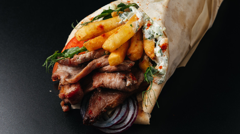 gyros wrapped in pita