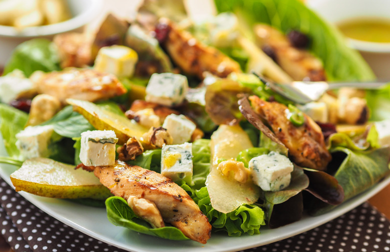 Baked Chicken with Spinach, Pears, and Blue Cheese