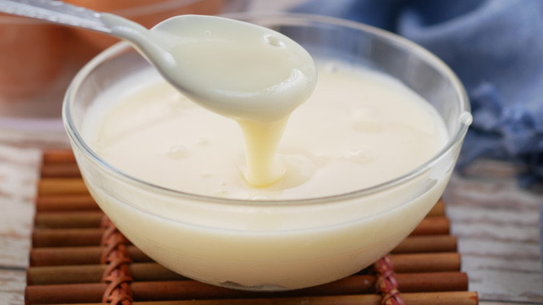 Close-up of condensed milk