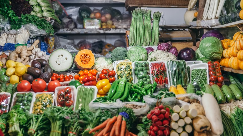 Variety of vegetables on display