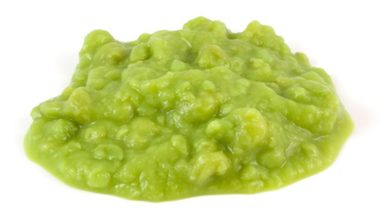 Mushy peas on white background