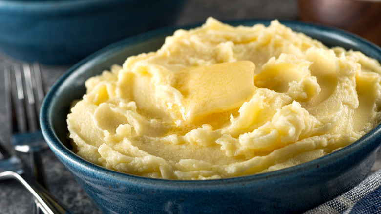 melted butter on mashed potatoes