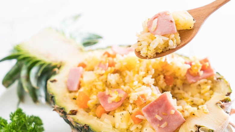 Ham and pineapple fried rice