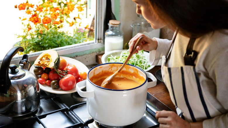 Pumpkin and tomato soup