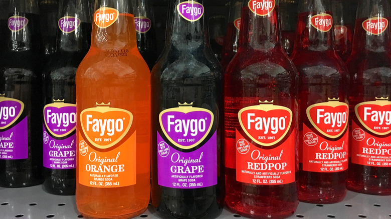 Glass bottles of Faygo