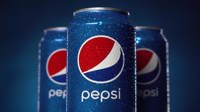 Close up of Pepsi cans