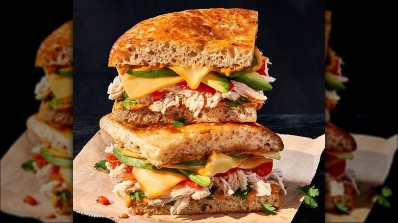 Chicken cheese and avocado sandwich