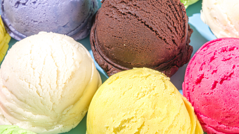 colorful ice cream scoops