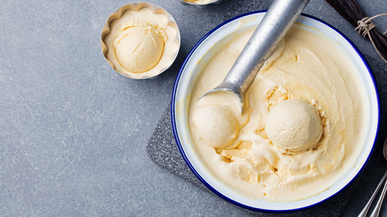 Ice cream softening on counter