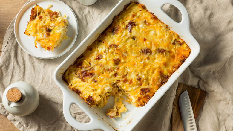 Egg layered breakfast casserole