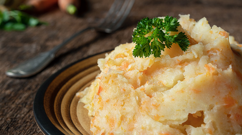 plate of mashed root vegetables