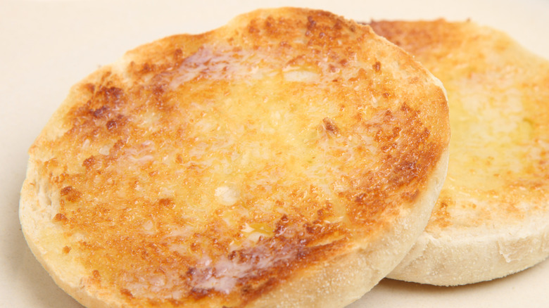 Toasted English muffin with butter