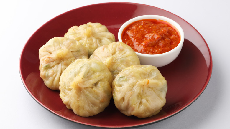 Nepalese momos with achar 