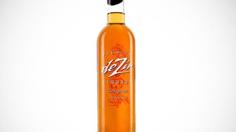 A bottle of deZir Cinnamon Liqueur