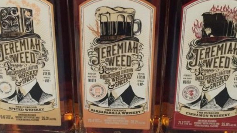 Three bottles of Jeremiah Weed Whiskey