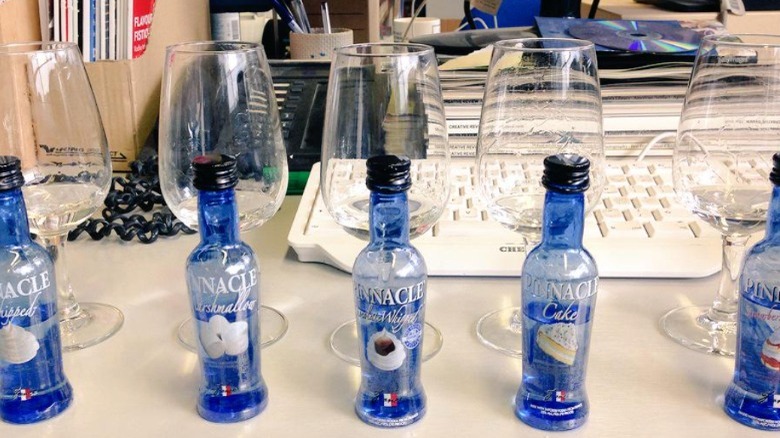 Several bottles of Pinnacle vodka