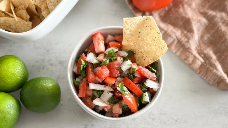 Pico de gallo in a bowl