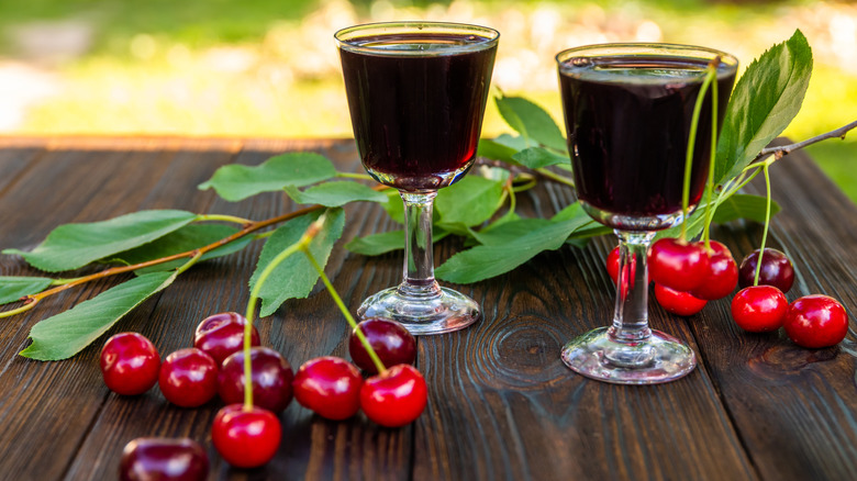 Glasses of cherry juice