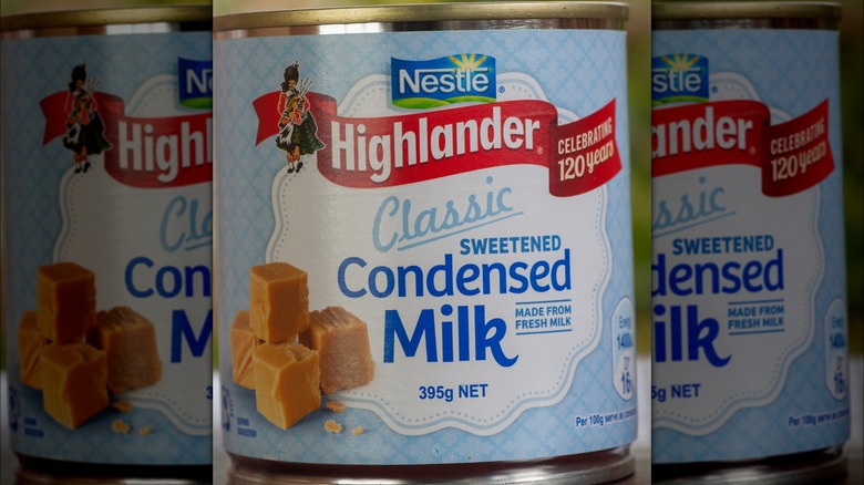 Canned condensed milk