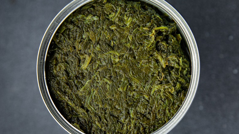 Canned spinach