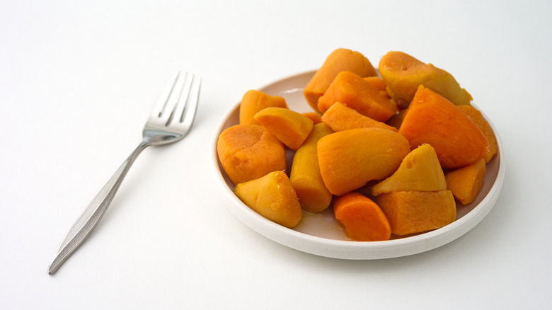Plate of canned yams
