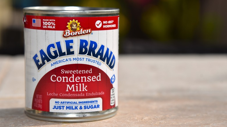 Can of sweetened condensed milk