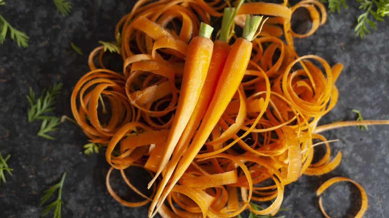 Carrots on peels