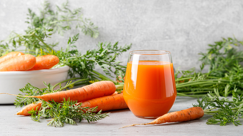 Glass of carrot juice