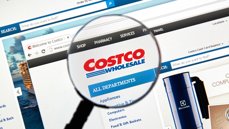 costco web page under magnifying glass
