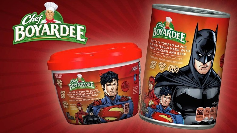 Chef Boyardee Justice League packages