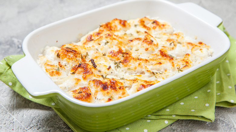 Baked casserole in a dish