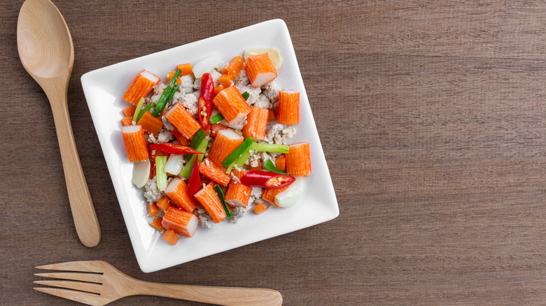 Stir fry on a white plate