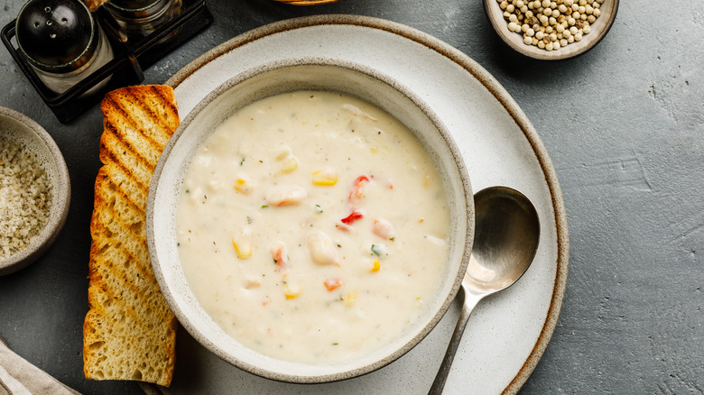 Bowl of creamy chowder