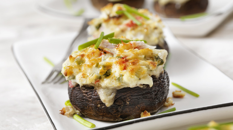 Stuffed mushrooms with cheese