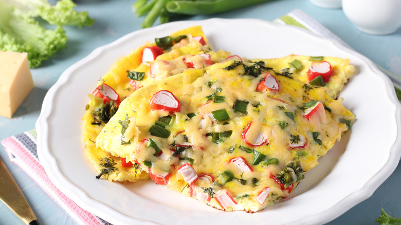 Crab stick omelet